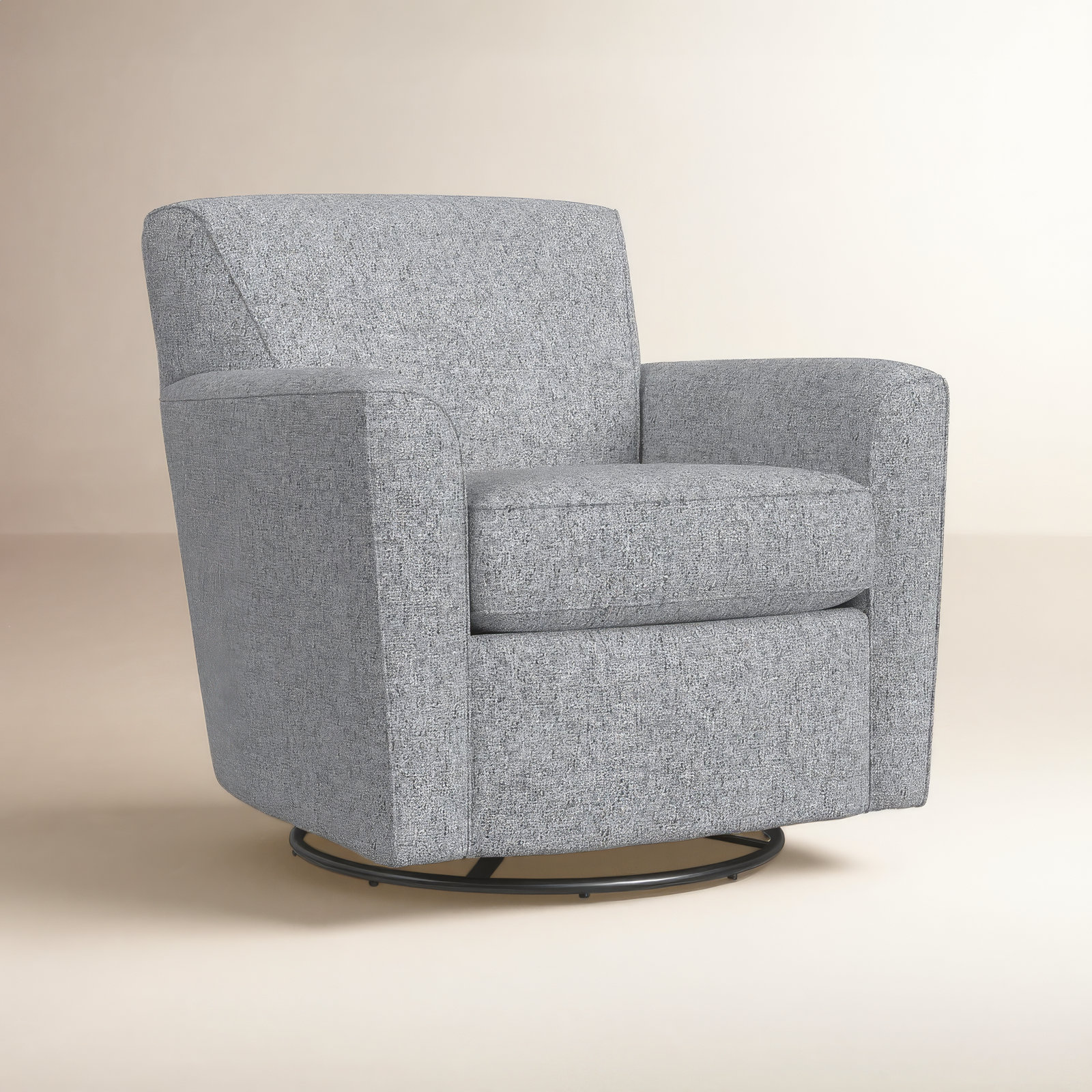 Flexsteel Monarch Swivel Armchair, Grey Sustain® Tweed