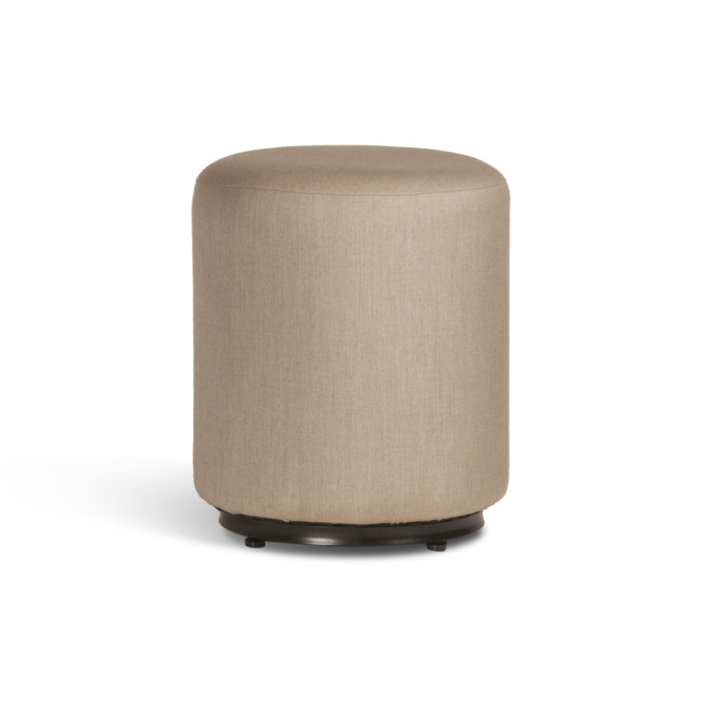 Reilly Outdoor Pouf, Cast Ash Sunbrella® Plainweave