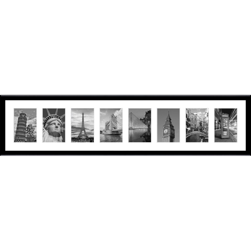 Kyelar Wood Picture Frame with Mat, Glossy Black
