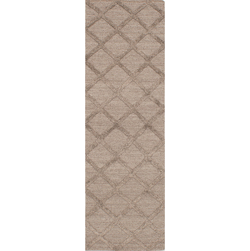 Tapis brun en laine géométrique Bonefield, Tapis de couloir : 2 pi 6 po x 8 pi 2 po