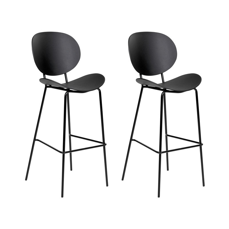 Shonto Counter Stool with Metal Frame, Black