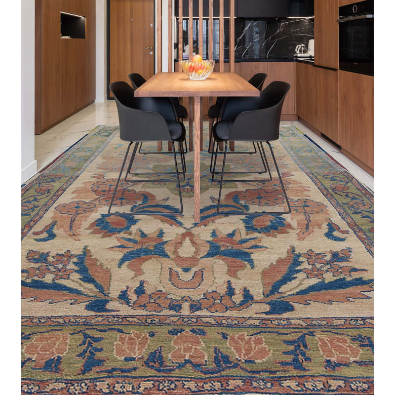Hand-Knotted High-Quality Orange Area Rug