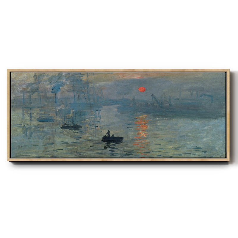 Lever de soleil, Toile naturelle avec cadre flottant, H 24 po x l 60 po x P 1,5 po