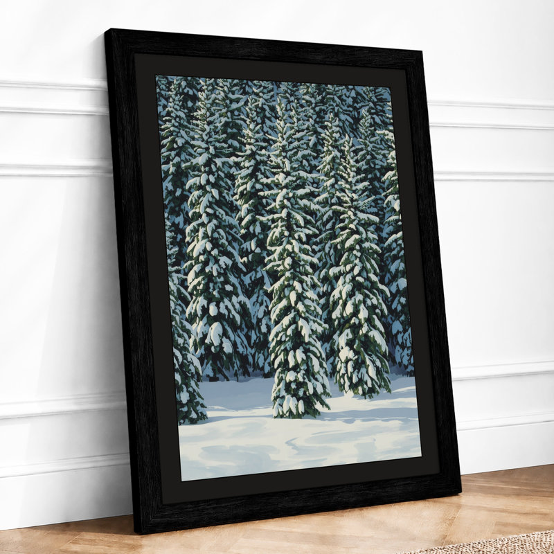 Quiet Northern Forest Scandinavian - Print, A2 - 59.4 x 42.0 cm, Black