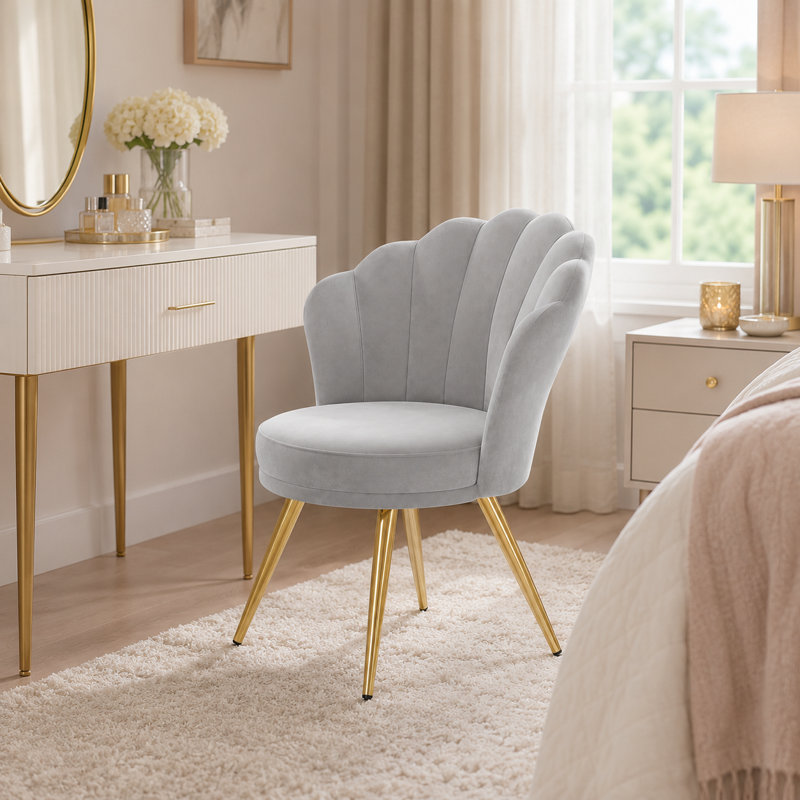 Velvet Accent Chair, Grey