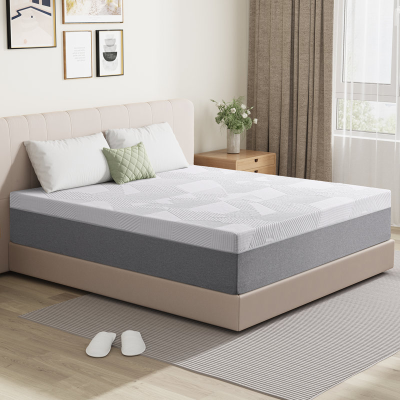 Grand matelas en mousse viscoélastique gélifiée de 8 pouces (structure actualisée), sans fibre de verre, mousse de qualité supérieure, tissu respirant, matelas dans une boîte, transfert de mouvement inférieur