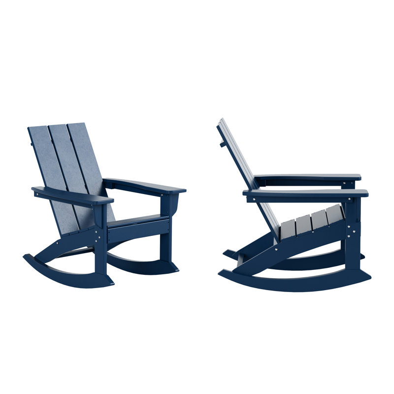 Chaise Adirondack berçante en plastique Joubert, Bleu marine