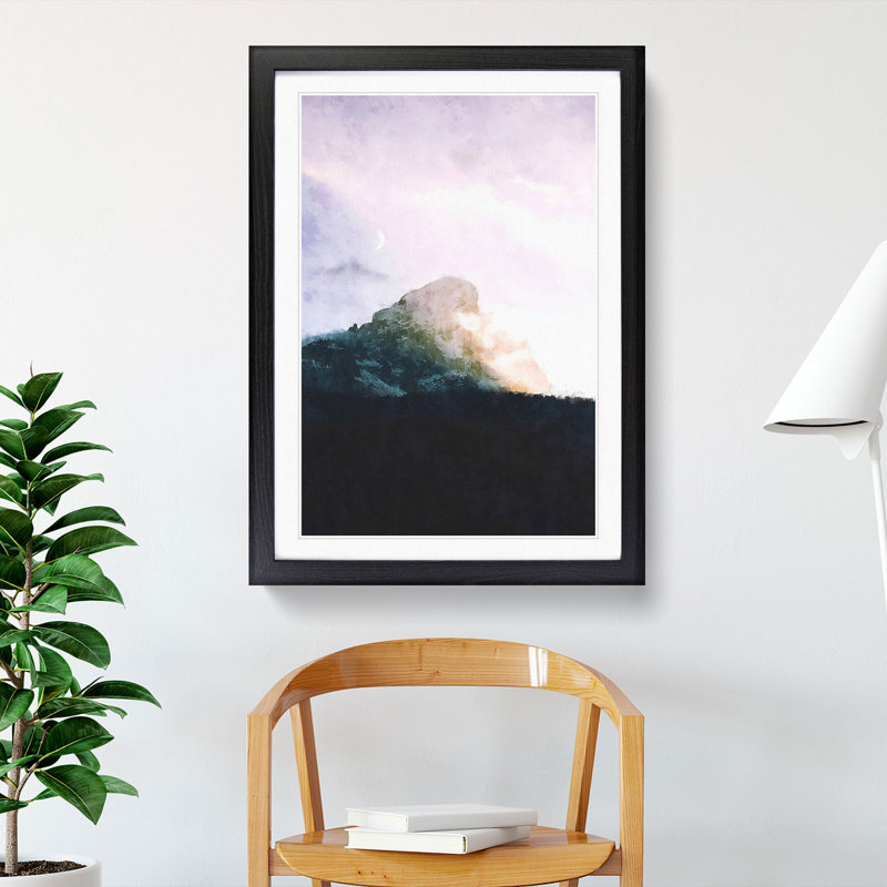 Peitlerkofel Mountain in Italy - Framed Print, 48cm H x 36cm W x 2cm D, Black Framed