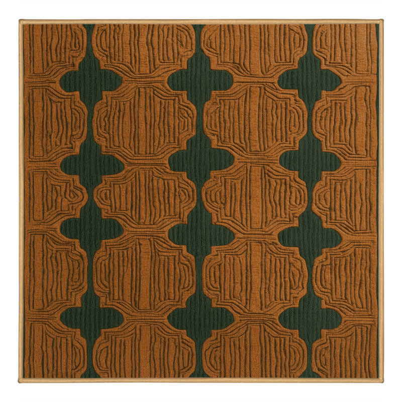 Tapis brun treillis lavable à la machine, Carré 3 pi