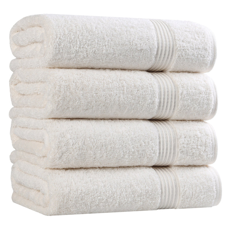 Serviette de bain de luxe Oleg Heritage en coton égyptien doux et absorbant, certifiée Héritage, Ivoire ivoire