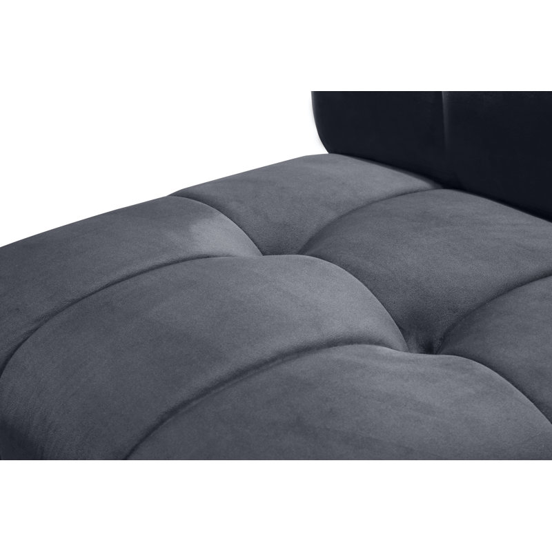 Jedson Velvet Sectional Symmetrical, Grey Velvet