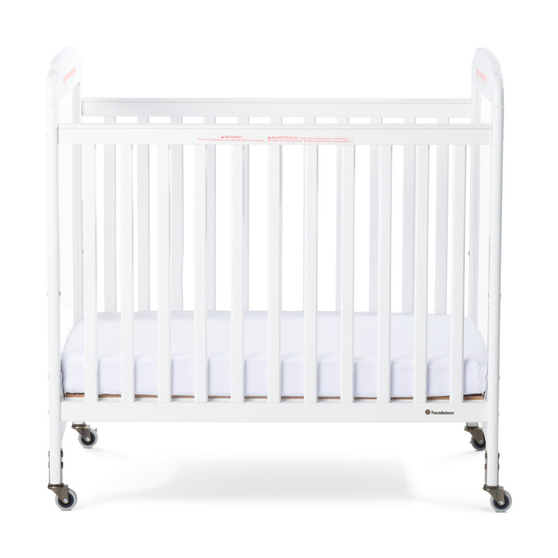 Serenity Compact Fixed-Side Clearview Crib, 2 Panel (White)