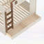 Lit superposé double sur double avec rangement, tablettes et crochets, bois massif, aucun sommier nécessaire, beige et naturel