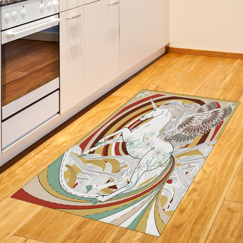 Caprina Unicorn High Density Long Fiber Poly Threads Decorative Area Rug Carpet, Rectangle 2'7" x 5'