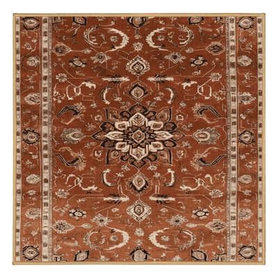 Tapis brun lavable à la machine