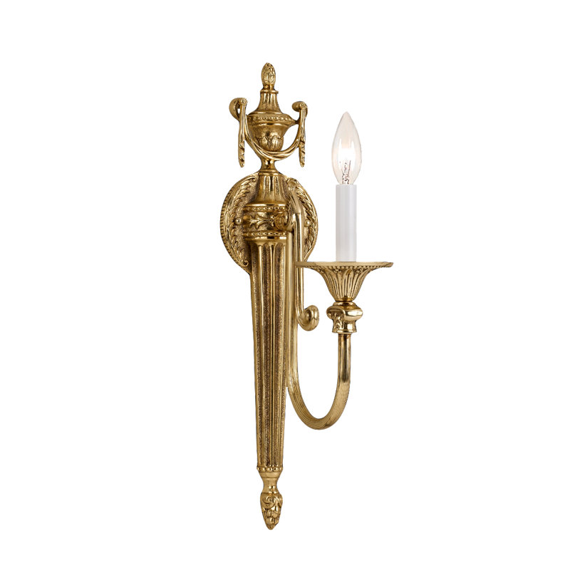Lampe murale bougie 1 lumières Montano, Laiton vieilli