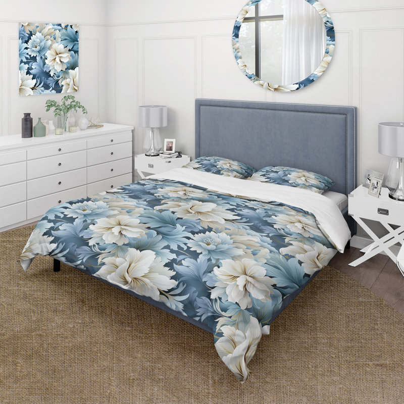 Ensemble de housse de couette à motif floral neutre en microfibre hongyu Ethereal Neutrals