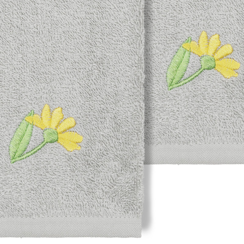 DAISY 100% Turkish Cotton Washcloth, Light Gray