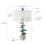 Lampe de table en agate bleue et blanche 15 x 29,5 po avec base en marbre-41232739