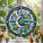 Celestial Compass Stained Glass Window Panel，12"H-367668399