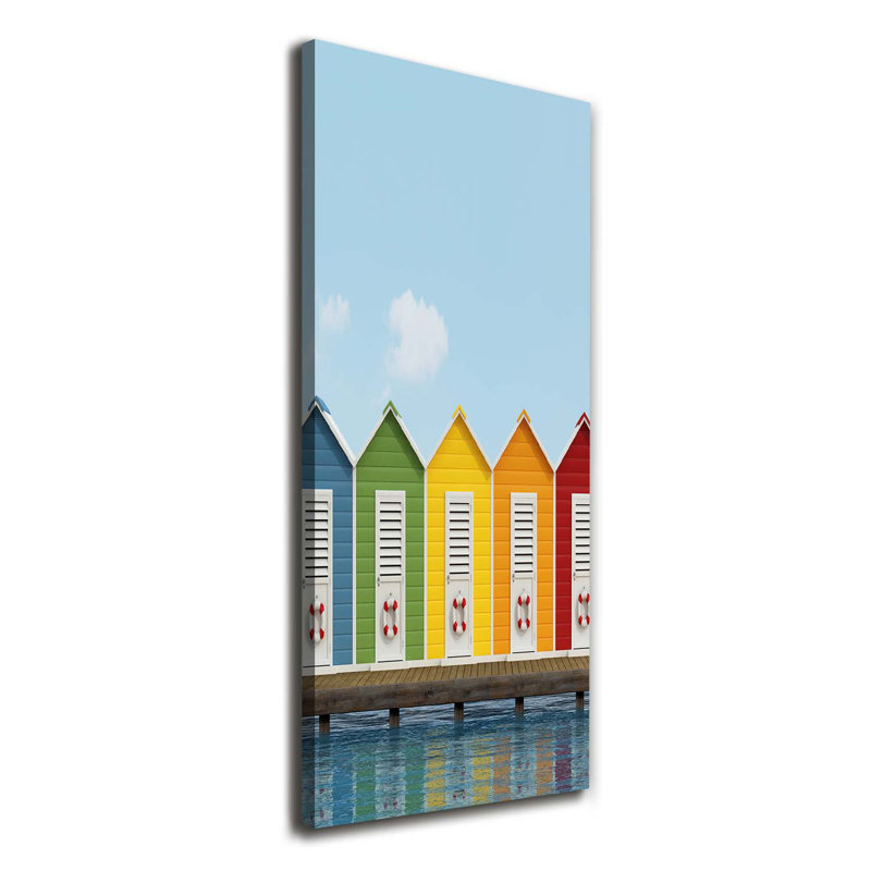 Beach Cabins - Wrapped Canvas Print