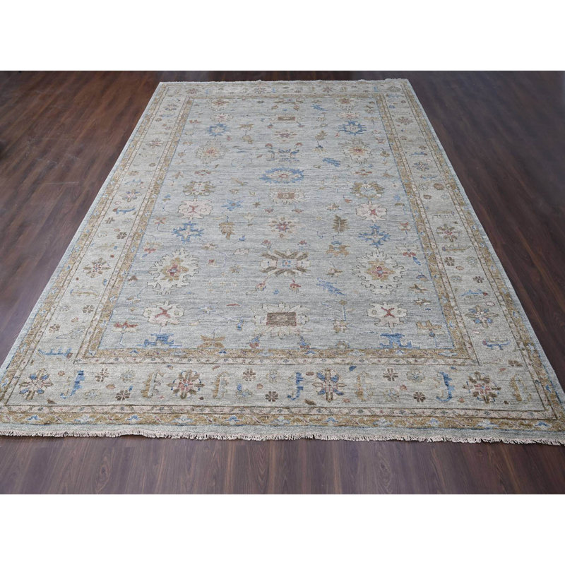 Verbia One-of-a-Kind Rectangle 12'0" X 17'9" New Age Area Rug in Grey