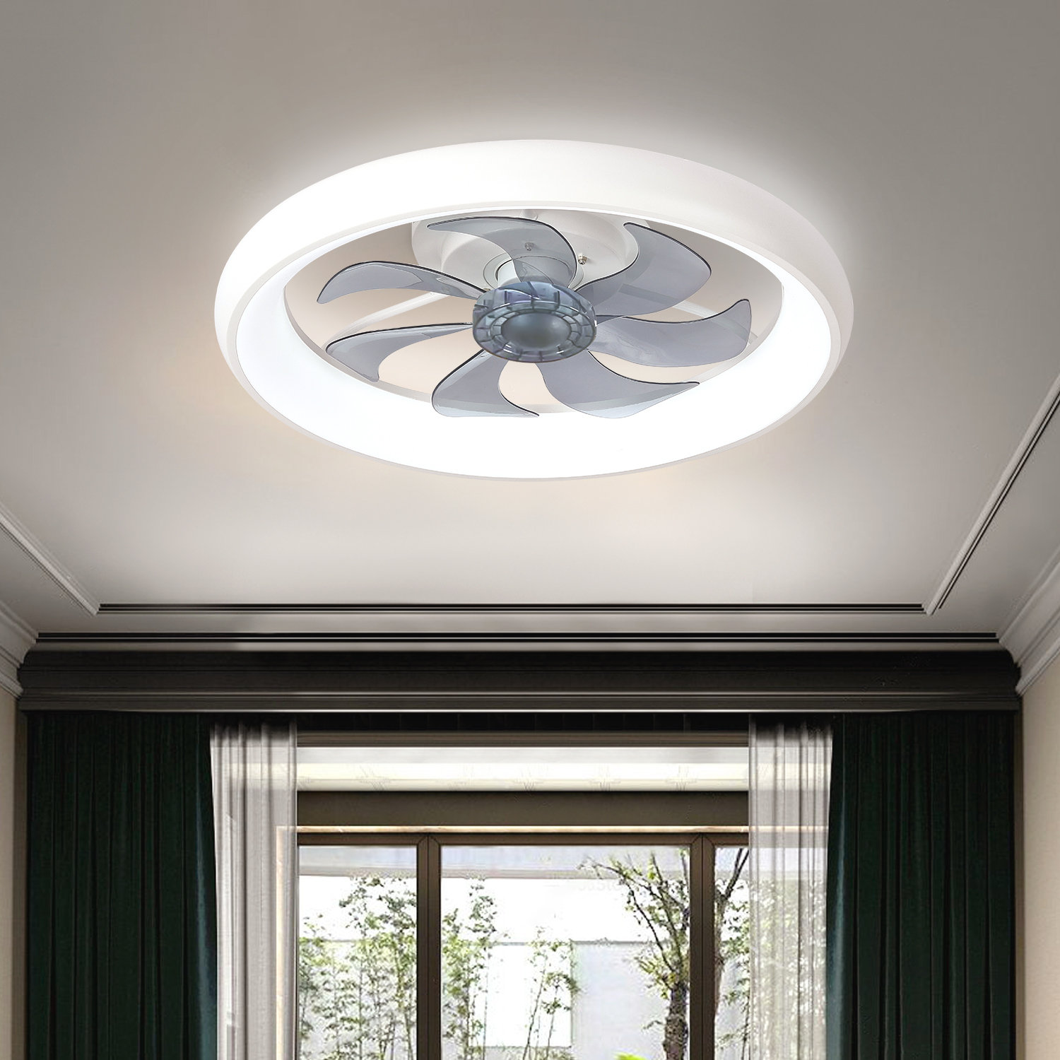 Wrought Studio 20'' Dianeshia Flush Mount Dimmable Ceiling Fan with LED  Lights & Reviews