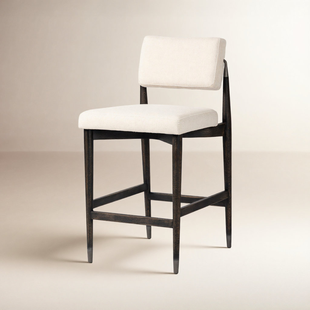 Mozza Bar and Counter Stool, Counter Stool (27" Seat Height), Beige Polyester Blend
