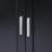 Tall And Wide Storage Cabinet With Doors For Bathroom/Office, Three Drawers, Black-1999773347