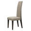 Ensemble de deux chaises d'appoint de salle à manger rembourrées en microfibre brun et espresso