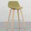 2 tabourets de comptoir de style Mid-Century avec revêtement, design moderne, bois et mélange