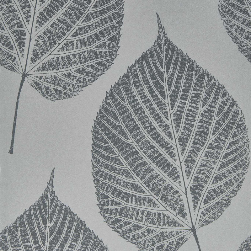 Leaf 10.05m x 52cm Wallpaper Roll, Sky/Gilver