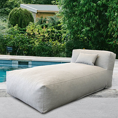 Chaise longue d'extérieur Adeen, chaise longue de piscine avec coussin inclus pour jardin, piscine et terrasse.