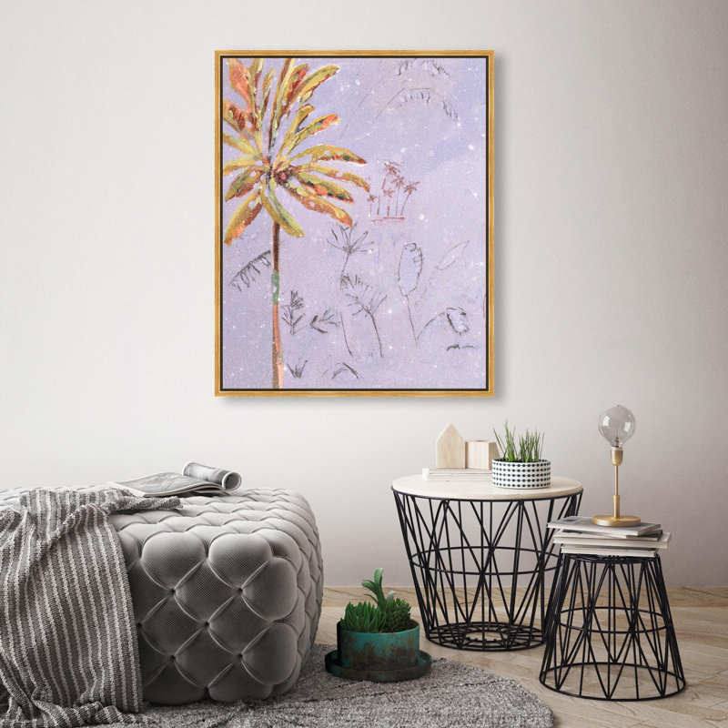 Oliver Gal Michaela Nessim - Inevitable Joy Sunrise II Floral and Botanical - Diamond Dust Framed Canvas Art, 31" H x 25" W
