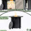 Table de foyer d'extérieur au gaz propane 30 po, foyer rond en acier de 50 000 BTU avec plateau en céramique grain de bois pour la terrasse extérieure - noir