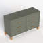 Commode double 6 tiroirs olive