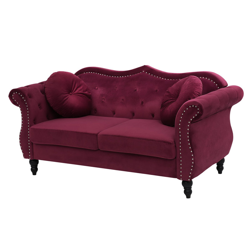 2 - Piece Velvet Living Room Set, Maroon