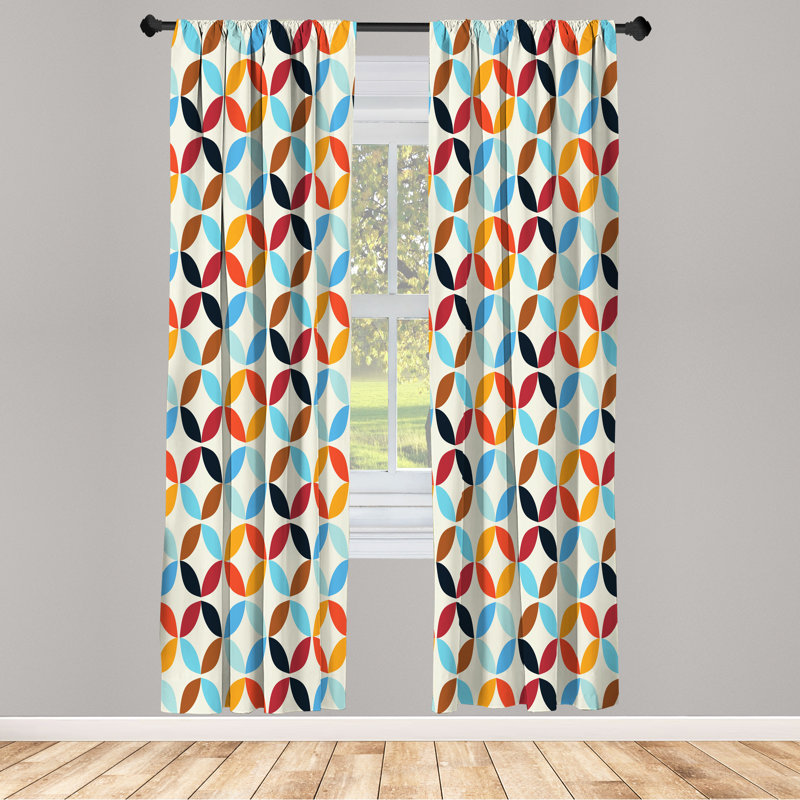 Multicolore, ensemble de rideaux géométriques George Oliver, L 28 po x L 63 po