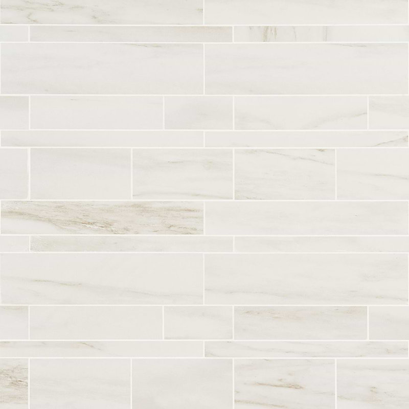 Dreamstone Railroad Porcelain Mosaic, Dolomite Snow Matte