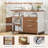 71" Computer Desk Executive Desk With Rolling File Cabinet-621323248