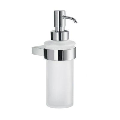 AIR collection wall mounted soap/lotion dispenser - polished chrome & frosted galss 