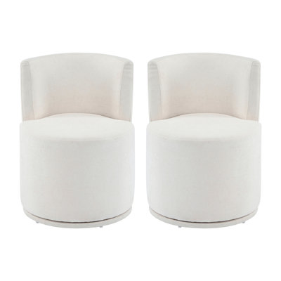Ayla Modern Swivel Upholstered Side Chairs With Curved Back And 360° Base