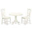 Ensemble de table de cuisine 3 pièces pour petits espaces comprenant une table de salle à manger ronde avec piédestal et 2 chaises, blanc lin-1493372620-1512032689