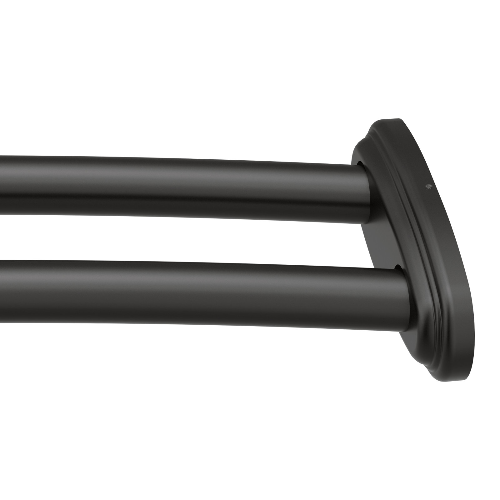 Adjustable Double Curved Shower Curtain Rod, Matte Black