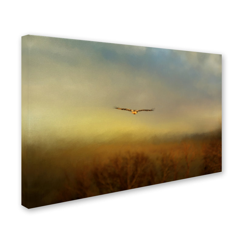 «Retreating Redtail» de Vidur, impression sur toile tendue, H 30 po x l 47 po