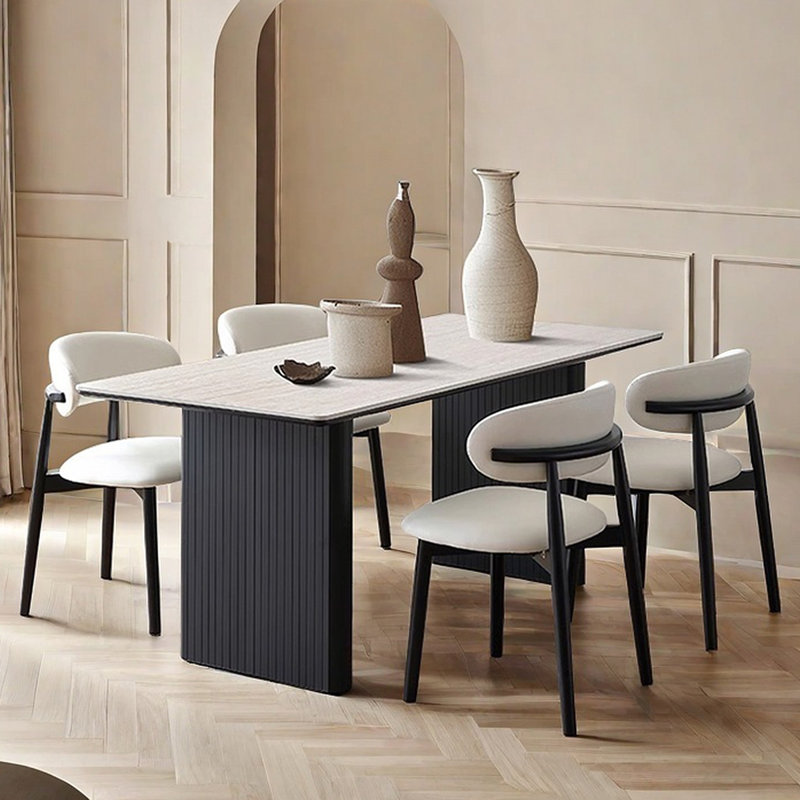 Table de salle à manger italienne de style rétro minimaliste italien, H 29,53 po x L 70,87 po x l 35,43 po