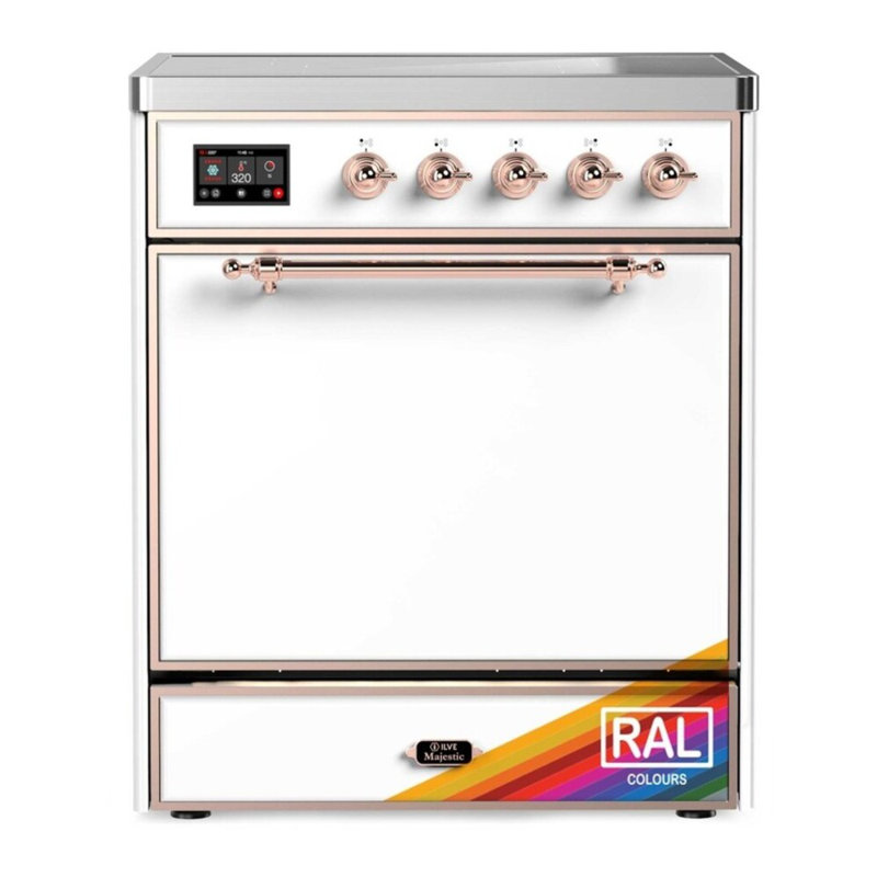 Cuisinière à induction de 30 pouces avec 4 éléments d'induction RAL de Majestic III Series (garniture en cuivre), Cuivre