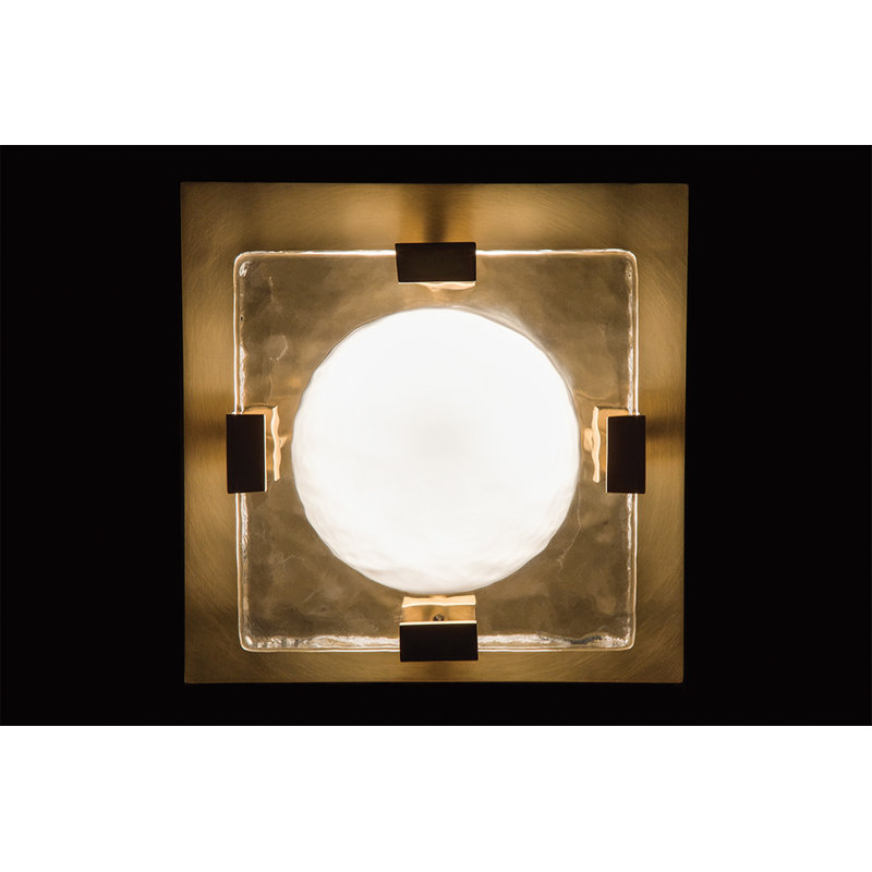 Bourne 1 Light LED Flush Mount, Aged Brass