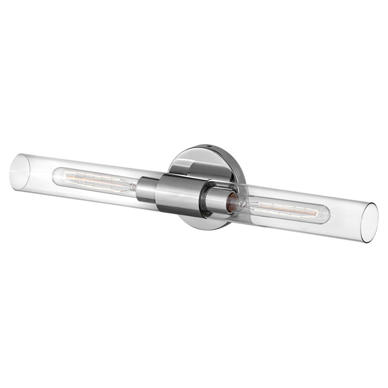 Éclairage pour meuble-lavabo à 2 lumières à intensité variable Shea, Argent argent