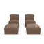 Ensemble de chaises longues d'extérieur avec repose-pieds Praia Ultraleather